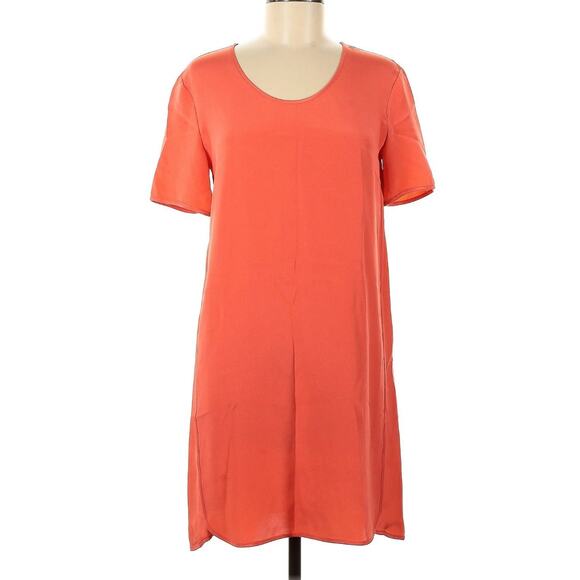 THEORY Coral Shift Mini Dress Lightweight Flowy Size 6 - Picture 2 of 5
